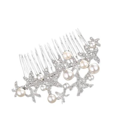 Didiseaon Headwear for Women Halloween Hair Comb Hair Teasing Comb Hair Combs for Women Rhinestone Hair Comb Hair Comb for Bride Alloy Hair Comb Bride Comb Tiara Miss Wedding Pearl