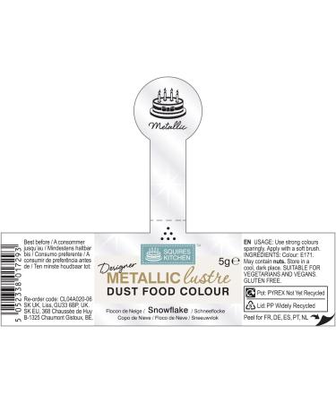 Designer Metallic Lustre Dust Snowflake 5g by Squires Kitchen - Sparkle and Shine for Your Creations - Buy Online on GoSupps.com