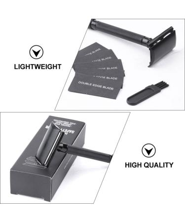 Beavorty 3 Sets Manual Razor with Safety Blades & Nose Hair Trimmer - Double-Edged Straight Razor for Men | High-Quality ABS Design - Buy Online on GoSupps.com