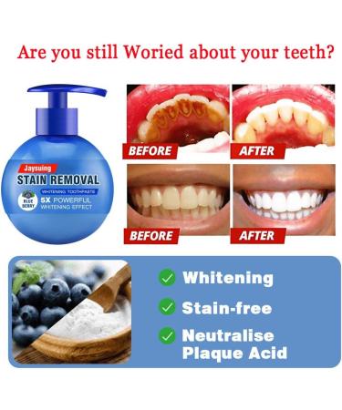 NVYUE Press Toothpaste Baking Soda Whitening Toothpaste - Stain Removal & Cleaning Power, Fluoride-Free (Blueberry Flavor) - Buy Online on GoSupps.com