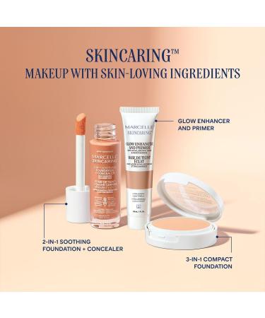 Marcelle Skincaring 3-in-1 Compact Foundation Buff Beige Matte Finish Buildable Formula Long-Lasting Vegan Cruelty-Free Hypoallergenic Talc-Free Non-Comedogenic Fragrance-Free 8.5 g - Buy Online on GoSupps.com