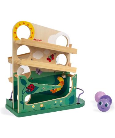 Janod Wooden Caterpillar Ball Track - Toddler Manipulation & Dexterity Toy for Ages 1+ - Multicolored eCommerce International Shipping - Buy Online on GoSupps.com