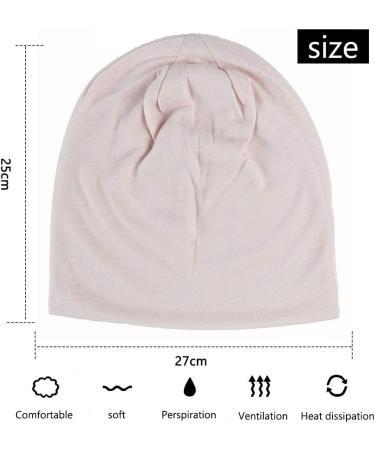 Yofasen Slouchy Beanie Hat - Cotton Chemo Cap & Turban Headgear for Women & Men | Beige & Light Gray - Buy Online on GoSupps.com