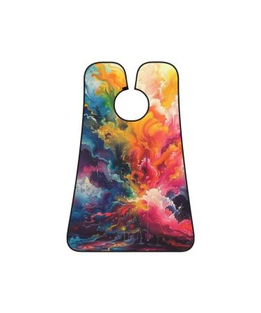 Colorful explosion of colors Print Beard Bib Apron Non-Stick Beard Men's Hair Catcher for Shaving Gifts for Men. One Size Black4