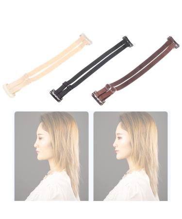 Eowppue Foxy Eyes Lift Facelift Bands with Clips Instant Face Lift Tape Reusable Facelift Tape for Face Invisible (Double Strap & Black & Skin Tone & Brown)