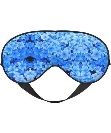 Blue Flowers Print Soft Eye Mask - Sleep Mask for Women & Men | Best Travel Sleeping Eye Mask - Buy Online on GoSupps.com