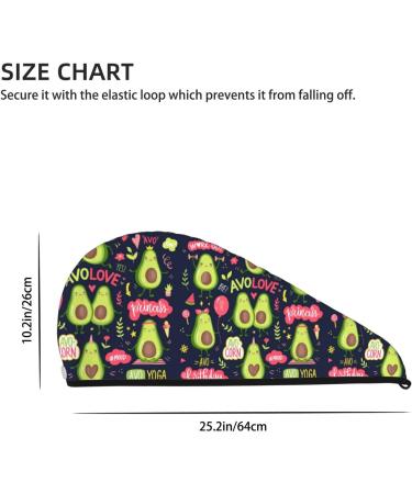 Avocado Love Hair Towel Wrap - Quick-Dry Towel Turban with Button for Effortless Hair Drying | International Shipping Available - Buy Online on GoSupps.com