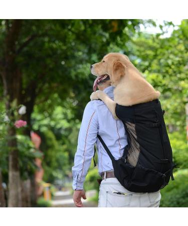 1-25KG Dog Carrier Bag with Drawstring Head Out Design Ventilated Pet Backpack for Small Medium Dogs Daily Puppy Carrier for Walking Outdoor Safety/Comfortable/Lightweight L Black - Buy Online on GoSupps.com