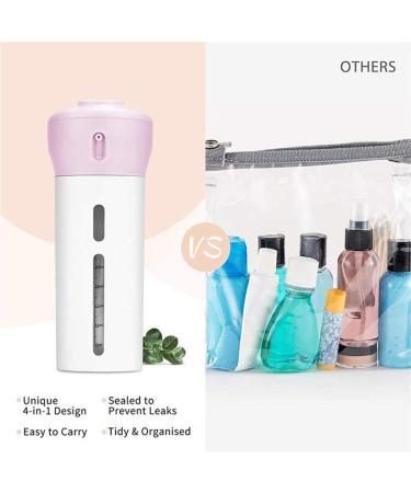 Buy Refillable Travel Bottles - 4-in-1 Leak-Proof Dispenser for Shampoo Conditioner Lotion & Body Wash - Rosa - Buy Online on GoSupps.com