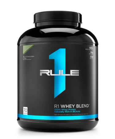 RULE 1 Whey Blend 68 serv Mint Chocolate Chip 100% Whey Protein Blend 5.1 Lbs 5.0999999999999996 pound