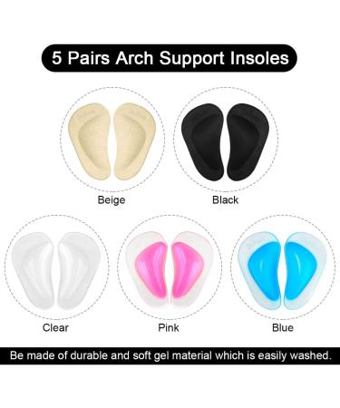Dr. Foot's Arch Support Shoe Inserts for Flat Feet & Plantar Fasciitis - Pain Relief Pads for Men & Women | 5 Colors 5 Pairs - Buy Online on GoSupps.com