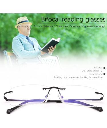 Rimless Clear Bifocal Reading Glasses - Blue Light Blocking Lightweight Unisex Eyewear | Reduce Eyestrain with 1.5X Magnification - Buy Online on GoSupps.com