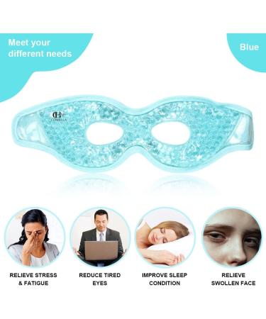 CONBELLA Gel Eye Mask with Eye Holes - Hot Cold Compress Pack for Eye Therapy | Cooling Mask for Puffy Eyes, Headaches, Migraines, Sinus, Dark Circles - Reusable Face Mask (6 Blue) - Buy Online on GoSupps.com