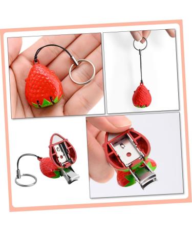 Beavorty Strawberry Nail Scissors acrylic nail clippers nail clippers for thick nails nail clippers for women nail clippers with catcher fruit key chain travel portable Stainless steel - Buy Online on GoSupps.com