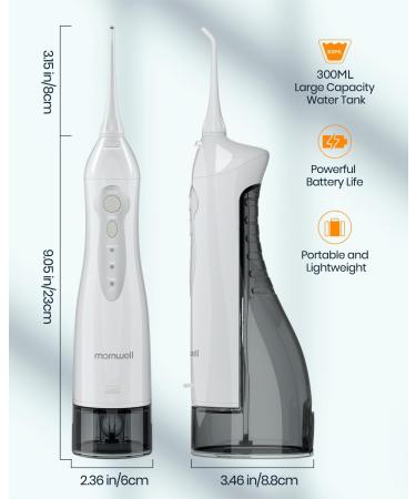 Mornwell Portable Water Flosser - IPX7 Waterproof, 3 Modes, 4 Jet Tips, USB Rechargeable - FDA Approved Dental Oral Irrigator for Deep Cleaning and Teeth Whitening - Travel Friendly - Buy Online on GoSupps.com