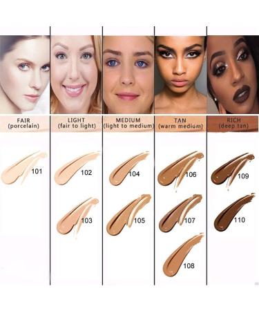ABRUS Phoera Foundation & Concealer 24HR Long-Lasting Soft Matte Full Coverage, Vegan & Oil-Free with Kabuki Brush - 103 Warm Peach - Buy Online on GoSupps.com
