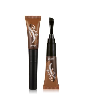 AmourGlint Eyebrow Tattoo Peel Off Peel Off Gel Tint Semi-Permanent Eyebrow Dye Eyebrow Tint Eyebrow Coloring Lasts 3 Days Natural Waterproof Makeup for Women and Girls (#4 6.8ml)