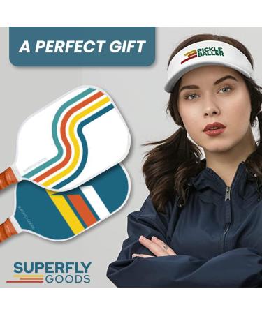 Super Fly Goods Retro Pickleball Visor - Adjustable Unisex White Visor for Pickleball Enthusiasts - Buy Online on GoSupps.com