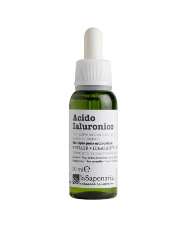 La saponaria hyaluronic acid serum anti-aging moisture moisture cream for all skin types wrinkles & fine lines volume natural vegan animal test recycled packaging organic 30ml