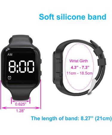 15 Alarm Waterproof Vibrating Reminder Watch - Medical Vibration Watch (White Square) | Best International Shipping - Buy Online on GoSupps.com