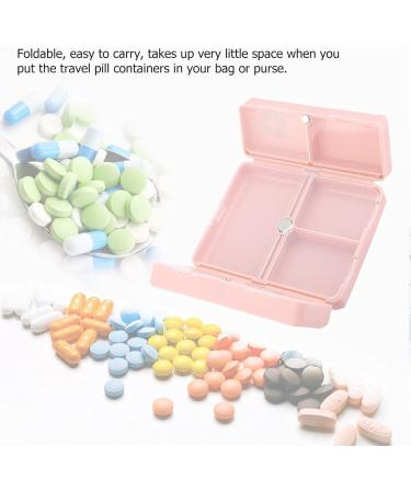 Portable Daily Pill Case - Foldable Magnetic Pill Box Organizer with 7 Compartments for Vitamins & Supplements - Pink - Buy Online on GoSupps.com