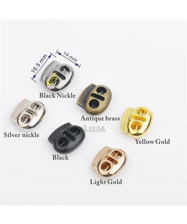 Hole Cord Lock Stopper spring buckle Cord Locks Toggles DIY 30pcs/lot Oval Metal Alloy Stoppers Toggle Cord Locks Drawstring Two Hole For 4mm Bungee(Gold) 14mmx17mm Gold - Buy Online on GoSupps.com
