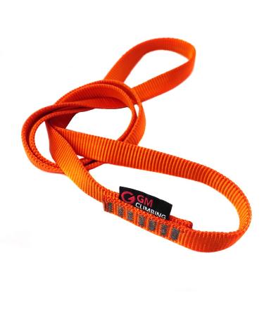 GM CLIMBING 16mm Nylon Sling Runner 22kN / 4950lbf CE UIAA Certified Fluorescent Orange 60cm / 24inch | Pack of 3