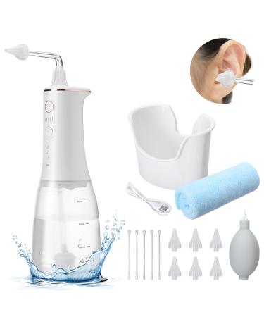 Grathia Ear Wax Removal 360 rotatable Electric Ear Cleaning Kit Ear Irrigation Kit with 3 Pressure Modes for Ear Wax Buildup Complete Ear Cleaning Irrigation Kit for Adults and Kids