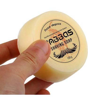 Anbbas 100g Shaving Soap Refill - Goat Milk from New Zealand - Barber Traditional Wet Shaving - 3.5OZ - Buy Online on GoSupps.com