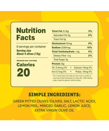 Fresh Greek Pitted Green Olives Snack Pack - All Natural Jumbo-Sized Olives, Lemon Garlic Flavor, Non-GMO, Paleo & Keto Friendly, Low Calorie - 4oz (3 Pack) - Buy Online on GoSupps.com