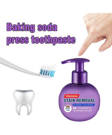 Baking Soda Whitening Toothpaste - Intensive Stain Remover, Strengthening & Fluoride-Free - Passion Fruit Flavor - Buy Online on GoSupps.com