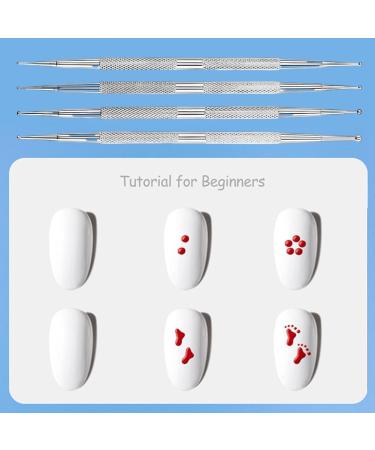 Dotting Tools 4 Pcs Professional Ball End Nail Art Tools Nail Art Pens Stainless Steel Dotting Pen Tool Nail Art Kit Rhinestone Picker Tool Pottery Tools Polymer Clay Tools(silver) - Buy Online on GoSupps.com