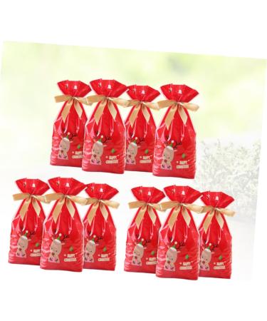 SEWOART 10pcs Christmas Drawstring Bags Red Bags for Elk Christmas Bags Candy Bag Snowflake Crisp - Buy Online on GoSupps.com