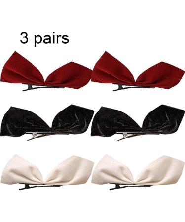3pairs Bow Hair Clips Hair Slides Bowknot Head Clip Bows Hairpin for Women Hair Barrettes Scrunchies Accessories One Size - Buy Online on GoSupps.com