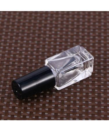 10Pcs 15ml Clear Refillable Nail Polish Bottles - Empty Cosmetic Holders with Brush for Nail Art - Black & White - Buy Online on GoSupps.com