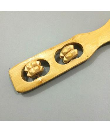 Wooden Telescopic Back Scratcher & Massager | Long Ergonomic Design with 2 Rollers for Men & Women - Perfect for Pain Relief - Buy Online on GoSupps.com