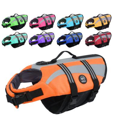 Emust dog vest adjustable dog vest for small dogs with improved buoyancy life jacket for small dogs with durable rescue handle orange XS XS Orange