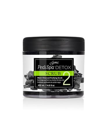 Gena Pedi Spa Detox Black Charcoal Purifying Scrub #2 14.6 Fluid Ounce