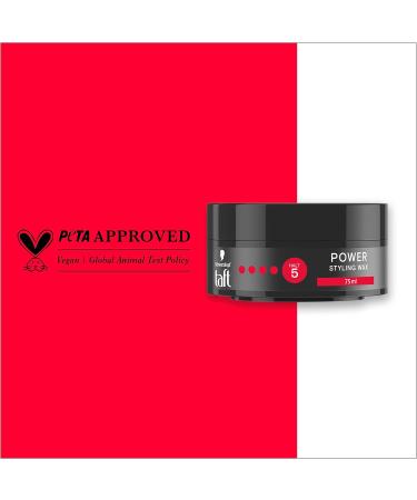  TAFT Schwarzkopf TAFT Styling Wax Power (75ml) for Strong Hold Up to 48 Hours Hold Gentle on Hair and Scalp Vegan Styling Wax - Buy Online on GoSupps.com