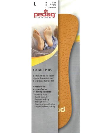 Pedag Correct Plus: German Handmade 3/4 Wedge Insoles for Over-Pronators Plant-Based Leather Orthopedic Footbed Size L (8-10 Men's 41-43 EU) - Buy Online on GoSupps.com