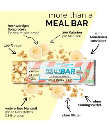 Pretty Little Meal Bar Naked Banana & Crisp | Delicious 200-Calorie Protein Bar - Offset Nutrition (6 Pack) - Buy Online on GoSupps.com