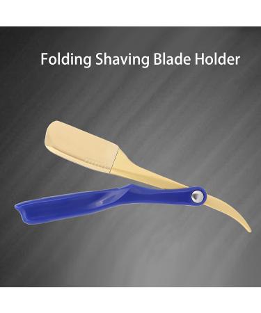 Professional Classic Folding Shaving Holder for Men | Gold & Blue Manual Facial Hair Shaving Tool - Best Shaving Experience - Buy Online on GoSupps.com
