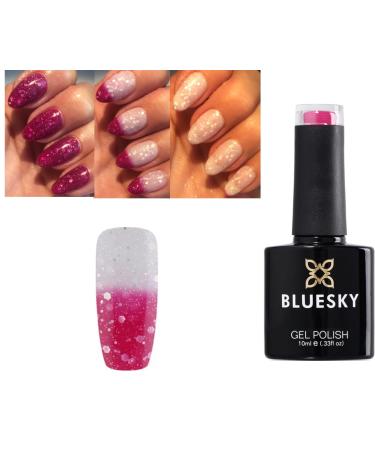 Bluesky Gel Nail Polish Colour Change PINK GLITTER To WHITE GLITTER TC21 Sherbert Dip Chameleon UV LED Soak Off 10ml