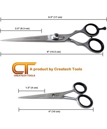 Createch Tools CT Hair Scissors Set - 6 Hair Cutting & 4 Trimming Barber Scissors, Razor Edge Blades for Professional & Home Use - 2-Piece Set - Buy Online on GoSupps.com