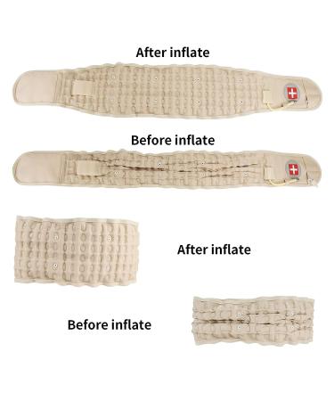 Tempsnug Decompression Back Belt for Lower Back Pain Relief - Lumbar Air Traction Device for Adults, One Size Fits 29-49 Waist - Beige - Buy Online on GoSupps.com