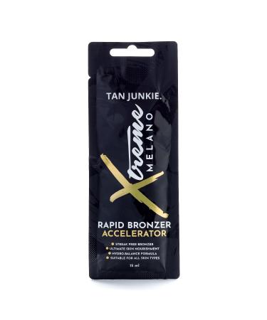Tan Junkie Xtreme Melano Rapid Bronzer Accelerator 15ml Sachet - Luxurious Sunbed Cream for Enhanced Tanning Skin Nourishment & Hydration - with Carrot Root Kukui Oil & Pineapple Extracts