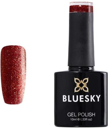 Bluesky Nail Gel Polish RED GLITTER Crystal Crimson Red Fine Glitter Shimmer SJ22 UV LED Soak Off 10ml - Buy Online on GoSupps.com