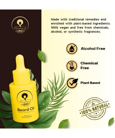 Misplaced Roots Beard and Skin Oil 100% Natural Formula Skin Conditioning Cruelty Free Perfume Free With Pure Oud Oil and Sandalwood Scent - Buy Online on GoSupps.com