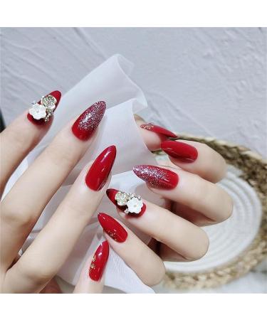 Press on Nails Long Fake Nails 24Pcs Shiny Red False fingernail with Self-Adhesive Jelly Nail Glue Tabs Press On False Nails - Buy Online on GoSupps.com