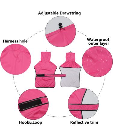 Buy Geyecete Waterproof Greyhound Rain Jacket - Reflective Windproof Coat for Whippets & Greyhounds | XXL 3XL (Back Length: 76-79cm) - Pink - Buy Online on GoSupps.com